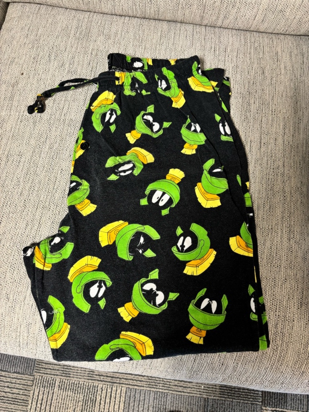 Warner Bros. Black Marvin the Martian Flannel pants